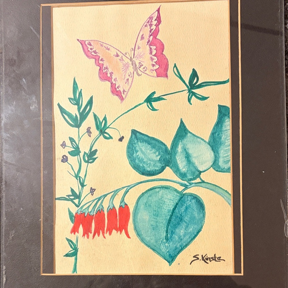 Floral and Butterfly Art Print